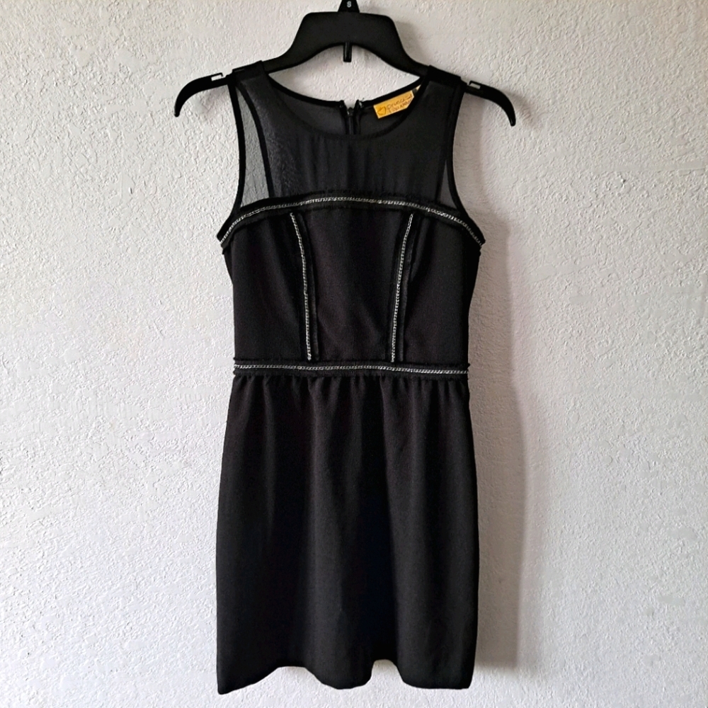 Black Princess Vera Wang Sheer Chain detail dress